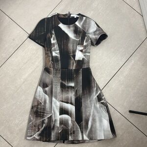 Alexis Abstract Black and White Dress
